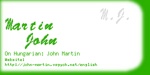 martin john business card